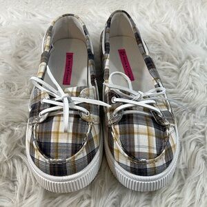 ROCK & CANDY Duffy Plaid Boat Shoes Loafers Size 10